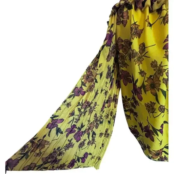 Scripted Yello Floral Off Shoulder Blouse Boho Made in USA medium - Picture 5 of 8